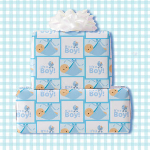Papier Cadeau Nouveau-né Baby Boy Douche mignonne Pastel Blue