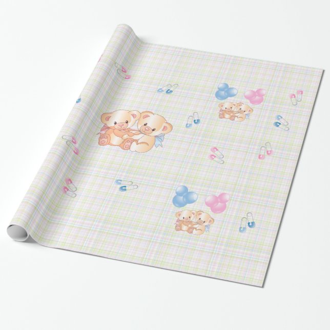 Papier Cadeau Nouveau papier d'enveloppement Nounours pour bébés (Déroulé)
