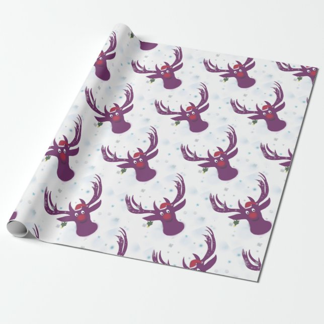 Papier Cadeau Nouvel An Cerf (Déroulé)