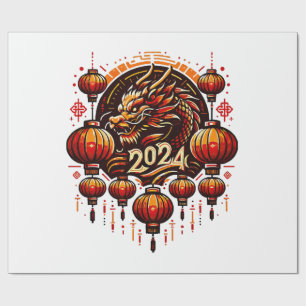 Papier Cadeau nouvel an chinois 2024
