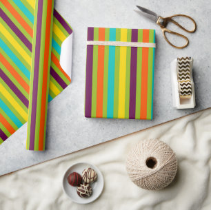 Papier Cadeau Nouvelles Rayures Rétro