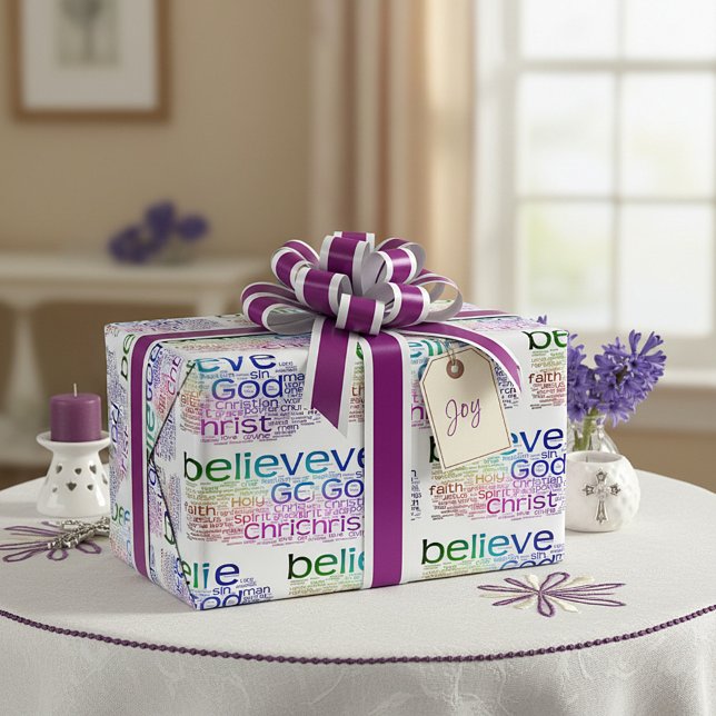 Papier Cadeau Nuage de mots chrétiens (Créateur téléchargé)