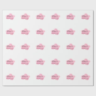 Papier Cadeau Nuage neuf rouge pastel fête de mariage namedate