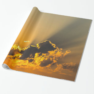 Papier Cadeau Nuages, ciel et coucher du soleil jaune