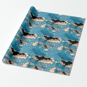 Papier Cadeau Nuages et pluie