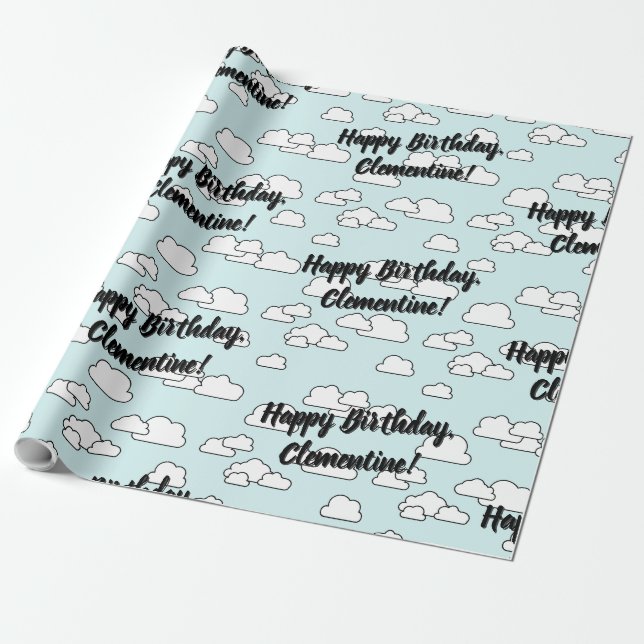 Papier Cadeau Nuages Heureux  (Déroulé)