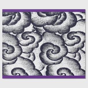 Papier Cadeau NUAGES JAPONAIS FINITION VIOLETTE