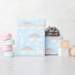Papier Cadeau Nuages mignons et duveteux en forme d'animaux et a