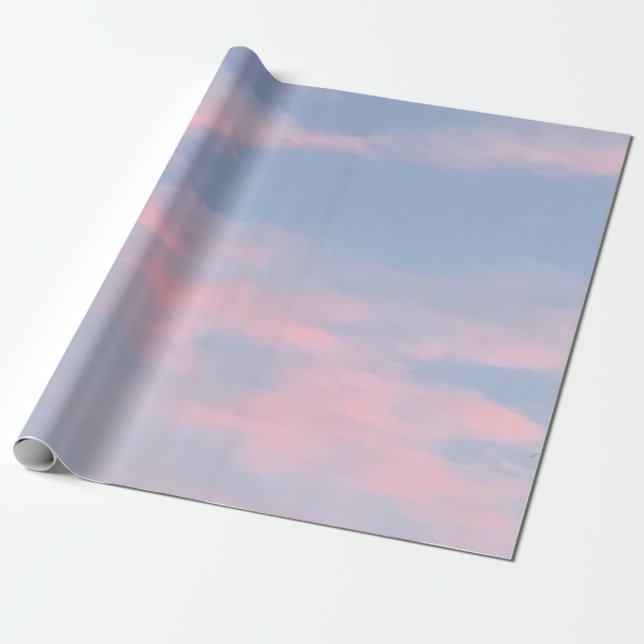 Papier Cadeau Nuages roses personnalisables (Déroulé)