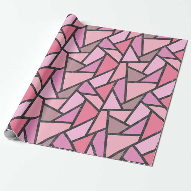 Papier Cadeau Nuances de motif en vitrail de corail (Déroulé)
