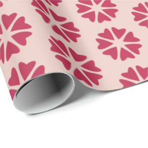 Papier Cadeau Nucléaire - magenta rouge - motif sans soudure. L