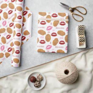 Papier Cadeau Nuggs & Baisers Poulet Nugget XOXO Valentine Lièvr