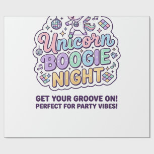 Papier Cadeau Nuit de Boogie de Licorne Gras Typographie Graphiq
