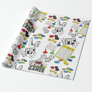 Papier Cadeau Nuit de jeu, jeux de société et jeux de mots