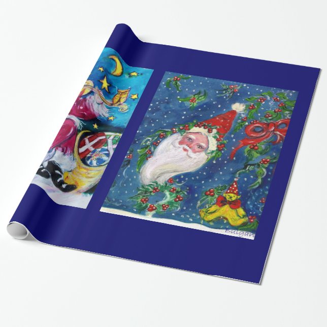 PAPIER CADEAU NUIT DE NOËL/ SANTA CLAUS JOUER AU VIOLIN (Déroulé)