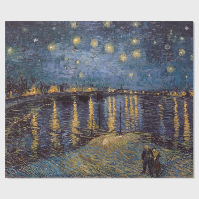 Papier Cadeau Nuit étoilée sur le Rhône par Vincent Van Gogh (Plat)
