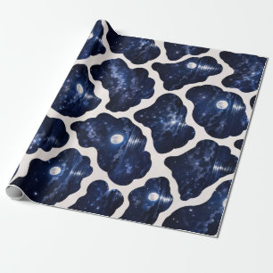 Papier Cadeau Nuit océanique étoilée au clair de lune