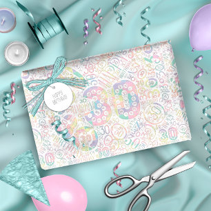 Papier Cadeau Numéro d'anniversaire Nuage de mot Trente A ID270