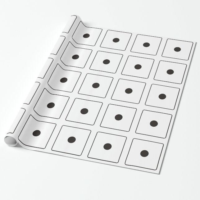 Papier Cadeau Numéros DICE des pips 1 + votre backgr. (Déroulé)