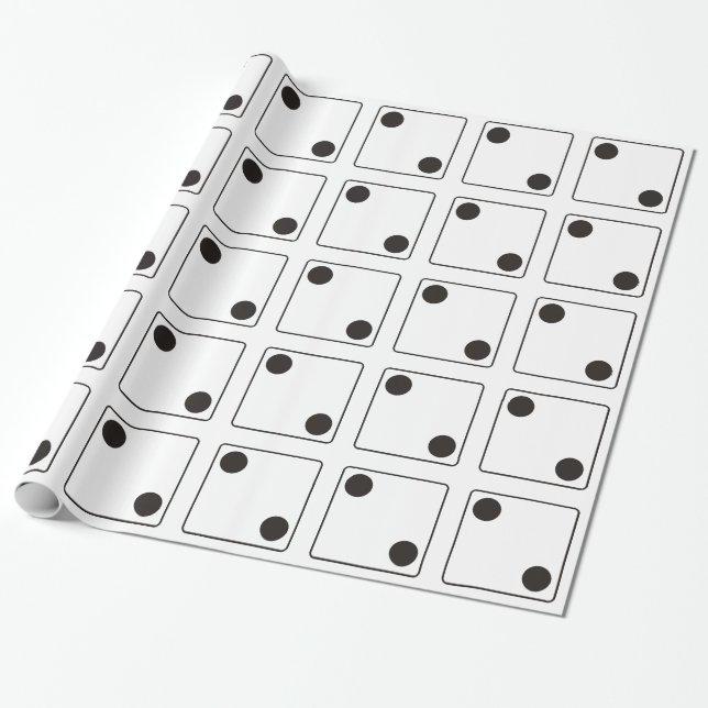 Papier Cadeau Numéros DICE des pips 2 + votre backgr. (Déroulé)