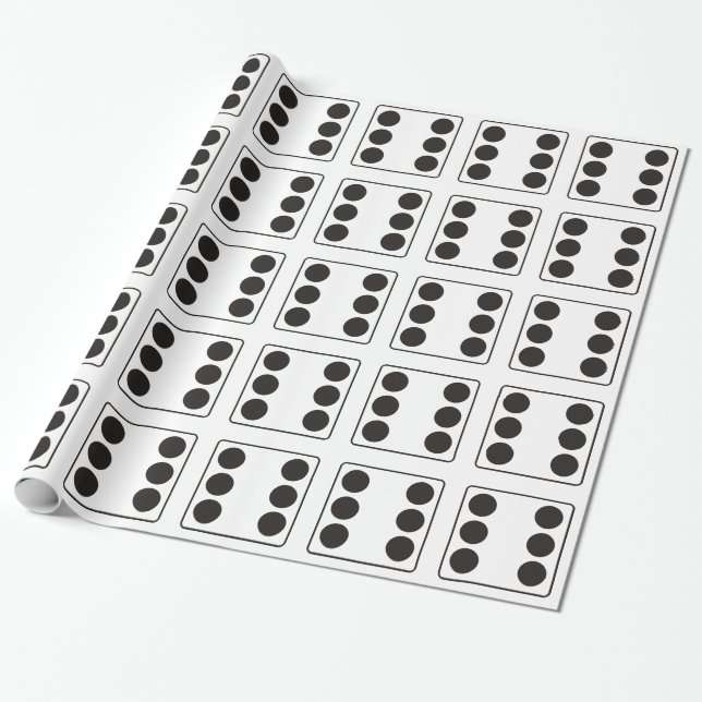 Papier Cadeau Numéros DICE des pips 6 + votre backgr. (Déroulé)