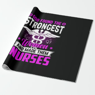 Papier Cadeau Nurse Gift God Found The Strongest