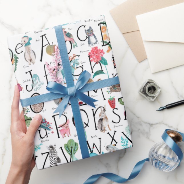 Papier Cadeau Nurserie mignonne pour enfants ABC | Motif alphabe (Cadeaux)