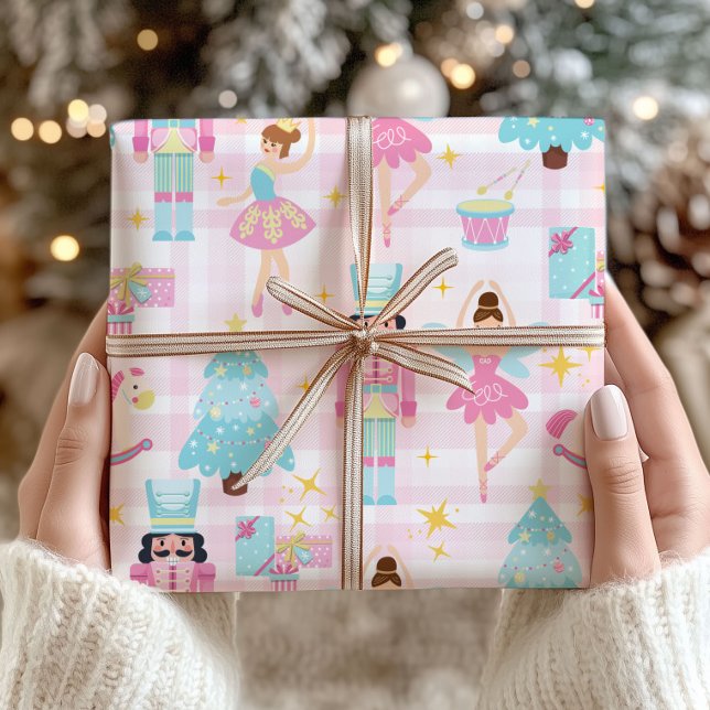 Papier Cadeau Nutcracker Ballet Christmas Pastel Wrapping Paper (Créateur téléchargé)