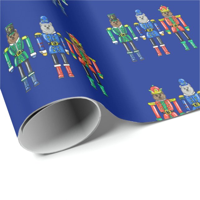 Papier Cadeau Nutcracker Bears Wrapping Paper (Coin rond)