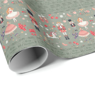 Papier Cadeau Nutcracker Suite Joyeux Noël Sugar Plum Fairy