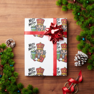 Papier Cadeau Nutcracker tenant Matcha Latte Drôle d'écrou pour