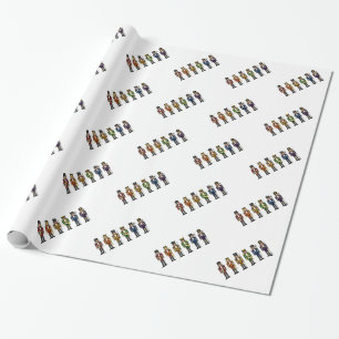 Papier Cadeau Nutcrackers aux couleurs arc-en-ciel