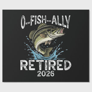 Papier Cadeau O-Fish-Ally Retraité 2026 Humour Drôle
