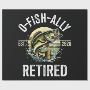 Papier Cadeau O-Fish-Ally Retraité Pêcheur 2026 Pêche