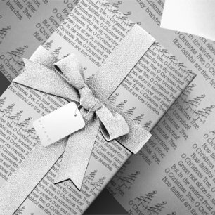 Papier Cadeau O Sapin de Noël Typographie Chant de Noël Thème