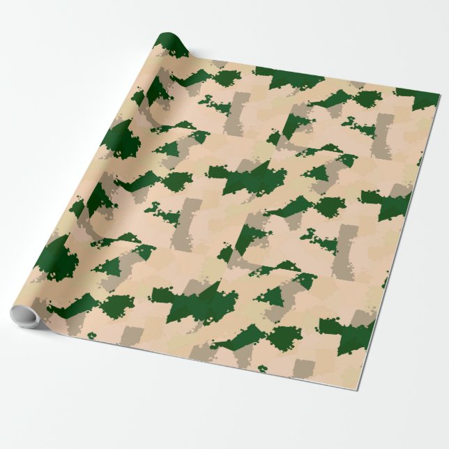 Papier Cadeau Oasis Camo du désert (Déroulé)