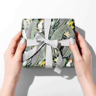 Papier Cadeau Oasis de feuille de banane verte chaude avec Cocka