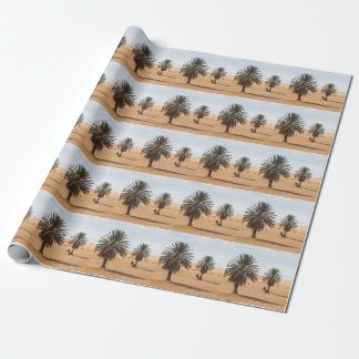 Papier Cadeau Oasis du désert : Paysage des palmiers du Sahara.