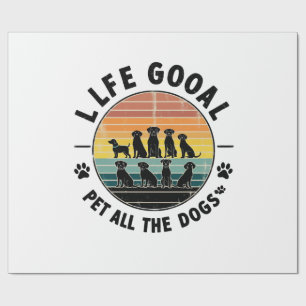 Papier Cadeau Objectif de vie caresser tous les chiens Copie Cop