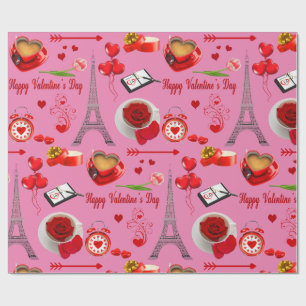 Papier Cadeau Objet Souvenir Iconique de la Saint-Valentin Roman
