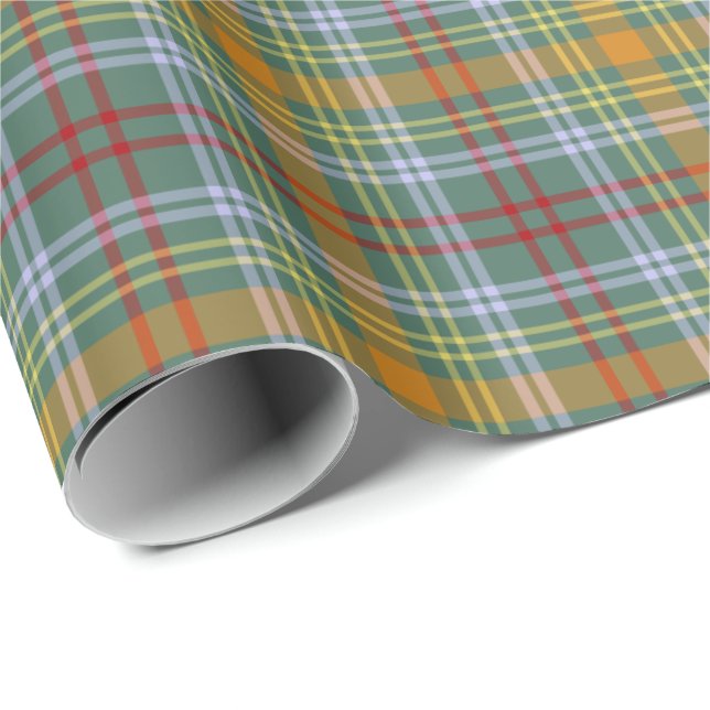 Papier Cadeau O'Brien Clan Tartan Irish Plaid Motif (Coin rond)