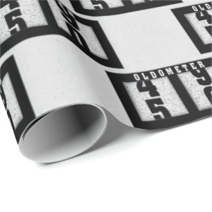 Papier Cadeau Odomètre noir pour 50e anniversaire