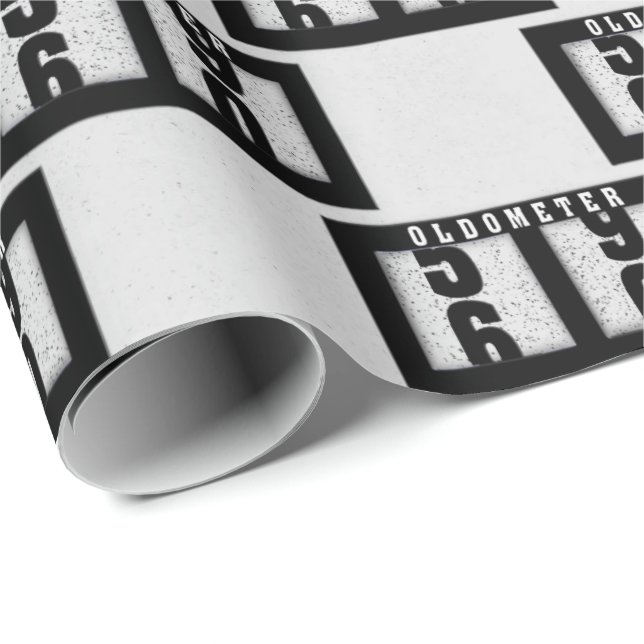 Papier Cadeau Odomètre noir pour 60e anniversaire (Coin rond)