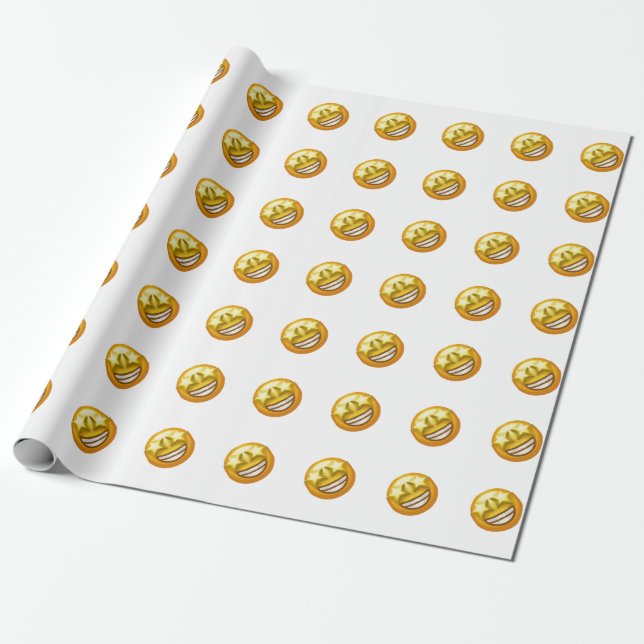 Papier Cadeau oeil étoile émoji (Déroulé)
