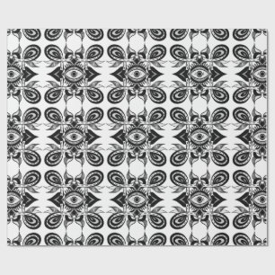 Papier Cadeau Oeil ornemental - Style de tatouage botanique Weir