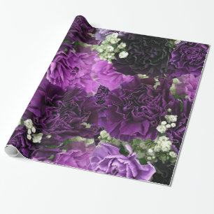 Papier Cadeau Oeillets de pourpre de bouquet