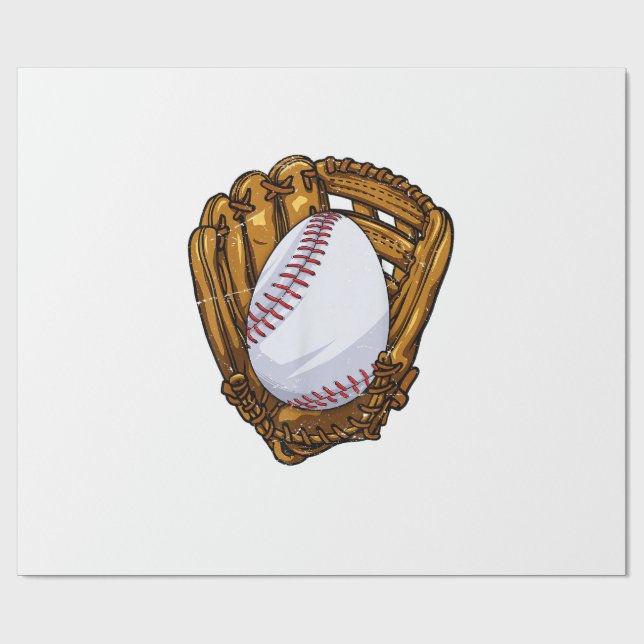 Papier Cadeau Œuf de Pâques drôle Baseball Chasse aux œufs de Pâ (Plat)