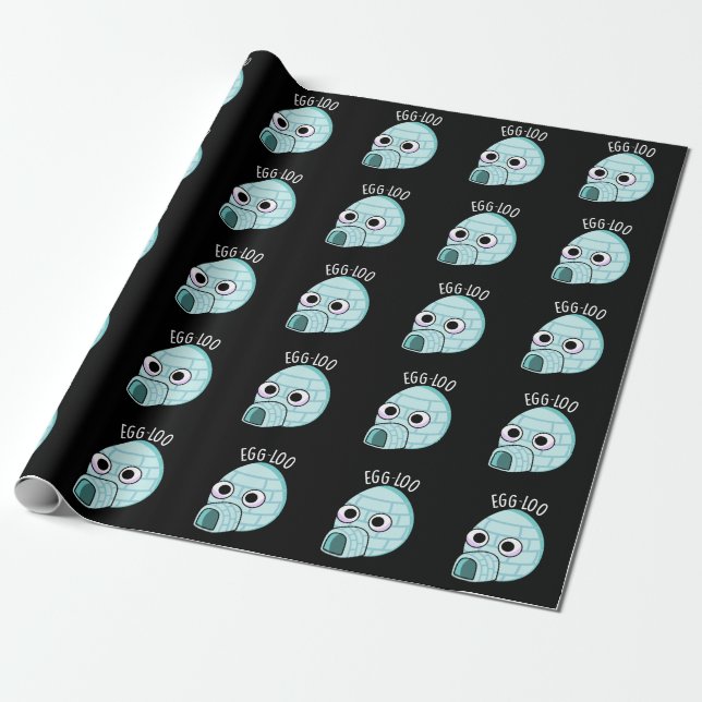 Papier Cadeau Oeuf-loo Funny Oeuf-Pun Dark BG (Déroulé)
