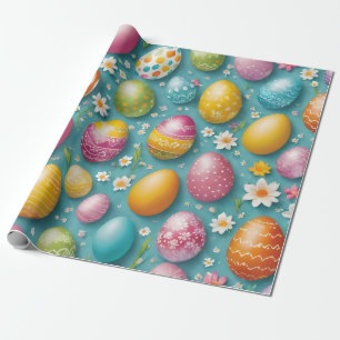 Papier Cadeau Oeufs branchés Collection de Pâques
