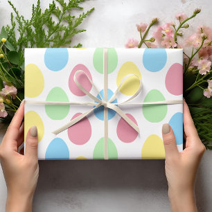 Papier Cadeau Oeufs colorés modernes Motif Enveloppement de Pâ
